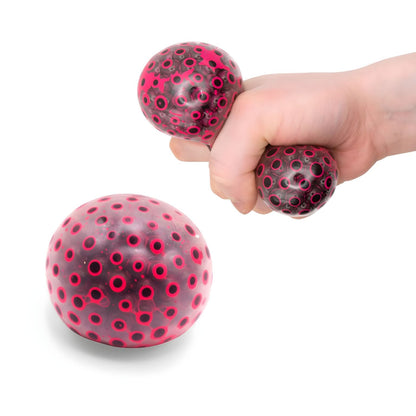 Scrunchems Neon Beans Squish Ball con cuentas neón visibles en el interior