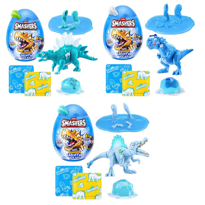 Smashers Dino Edad de Hielo de Zuru con huevo sorpresa azul y dinosaurios helados