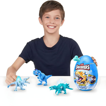 Smashers Dino Edad de Hielo de Zuru con huevo sorpresa azul y dinosaurios helados