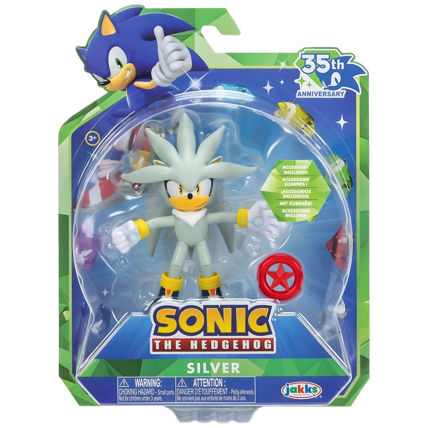 Figura Silver The Hedgehog para aventuras futuristas Sonic