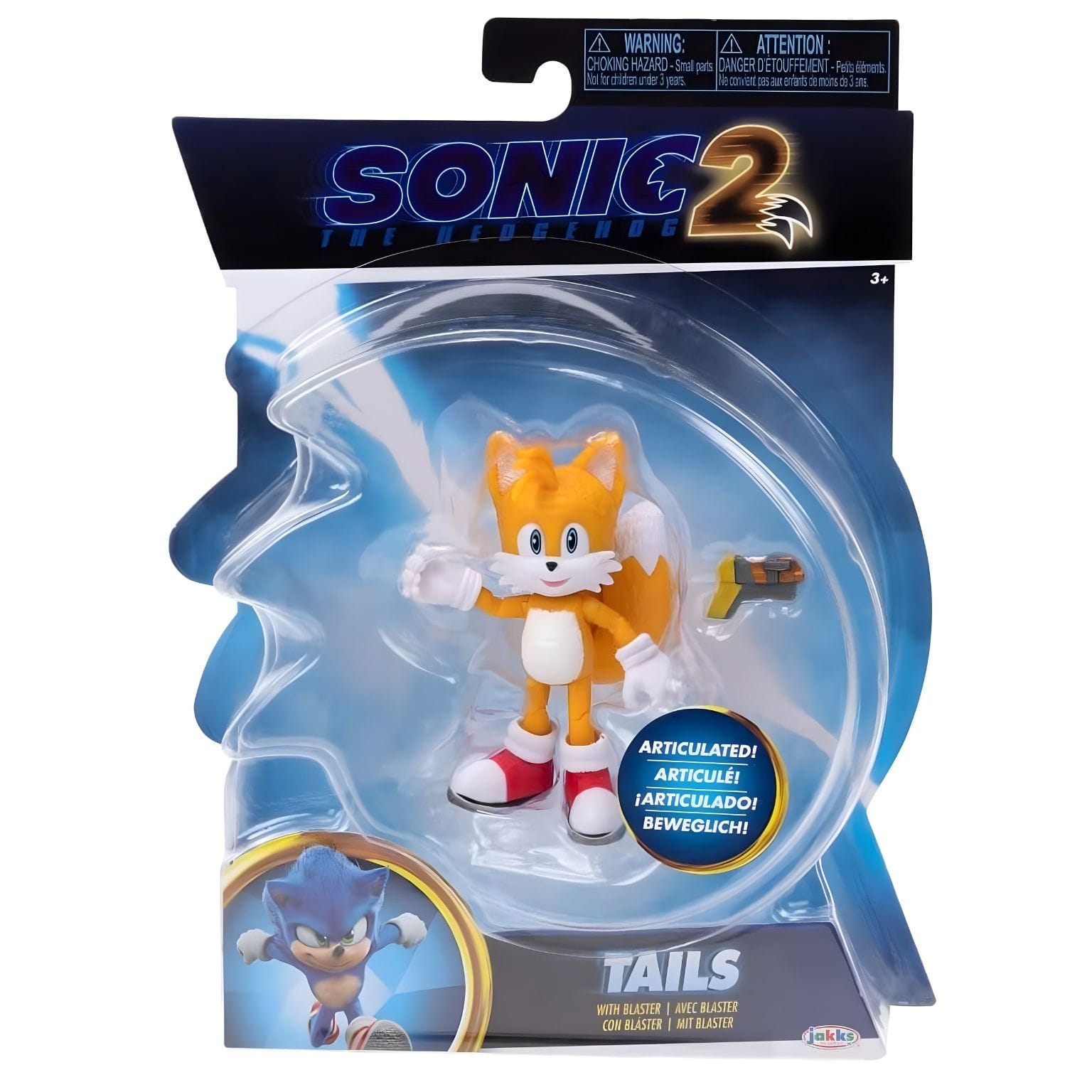 Figura Tails Sonic The Hedgehog com blaster
