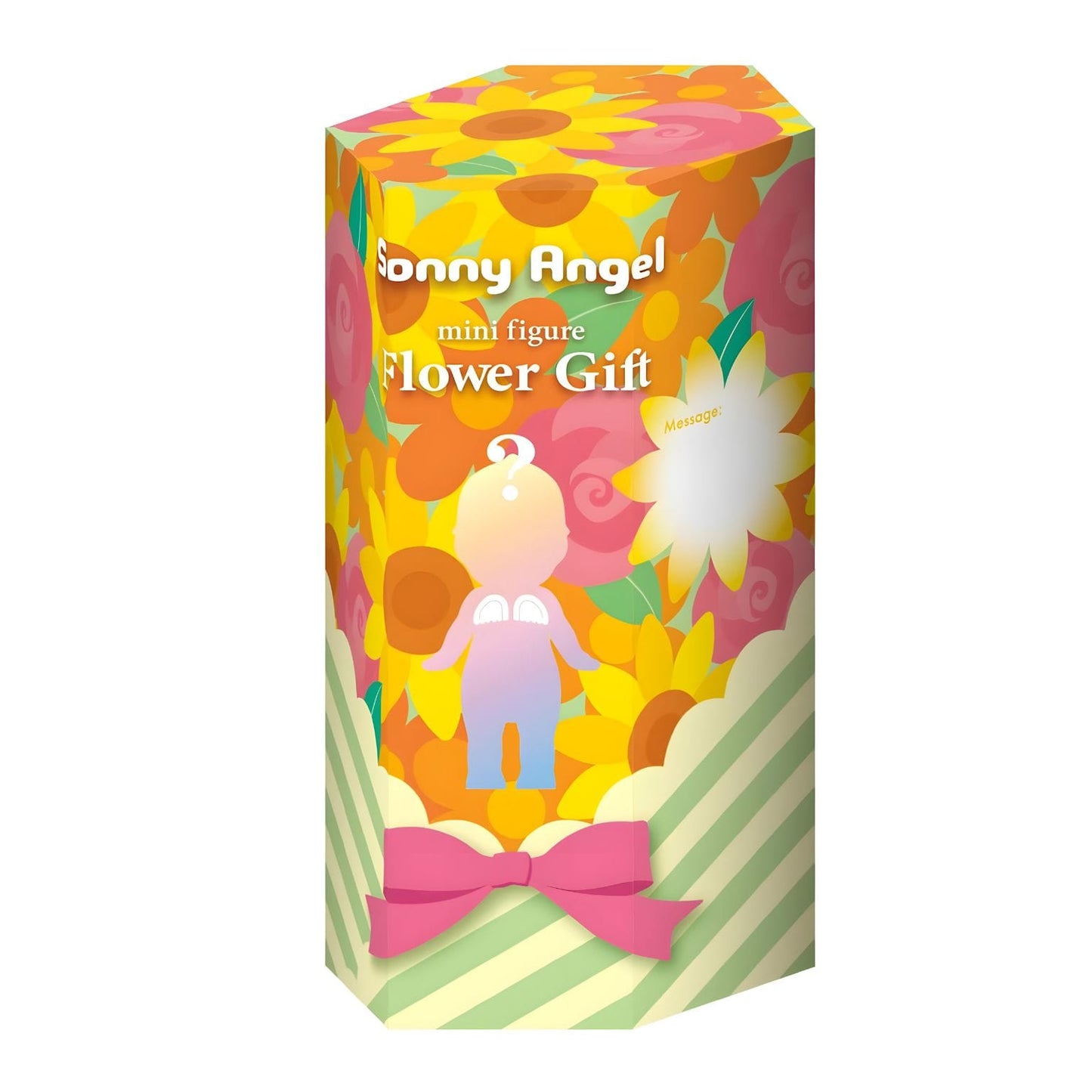 Sonny Angel Presente de flores com figuras coloridas e flores