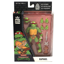 Tartaruga Ninja Mutante Rafael verde com máscara vermelha e acessórios de coleção