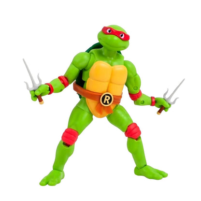 Tortuga Ninja Mutante Rafael verde con máscara roja y accesorios de colección
