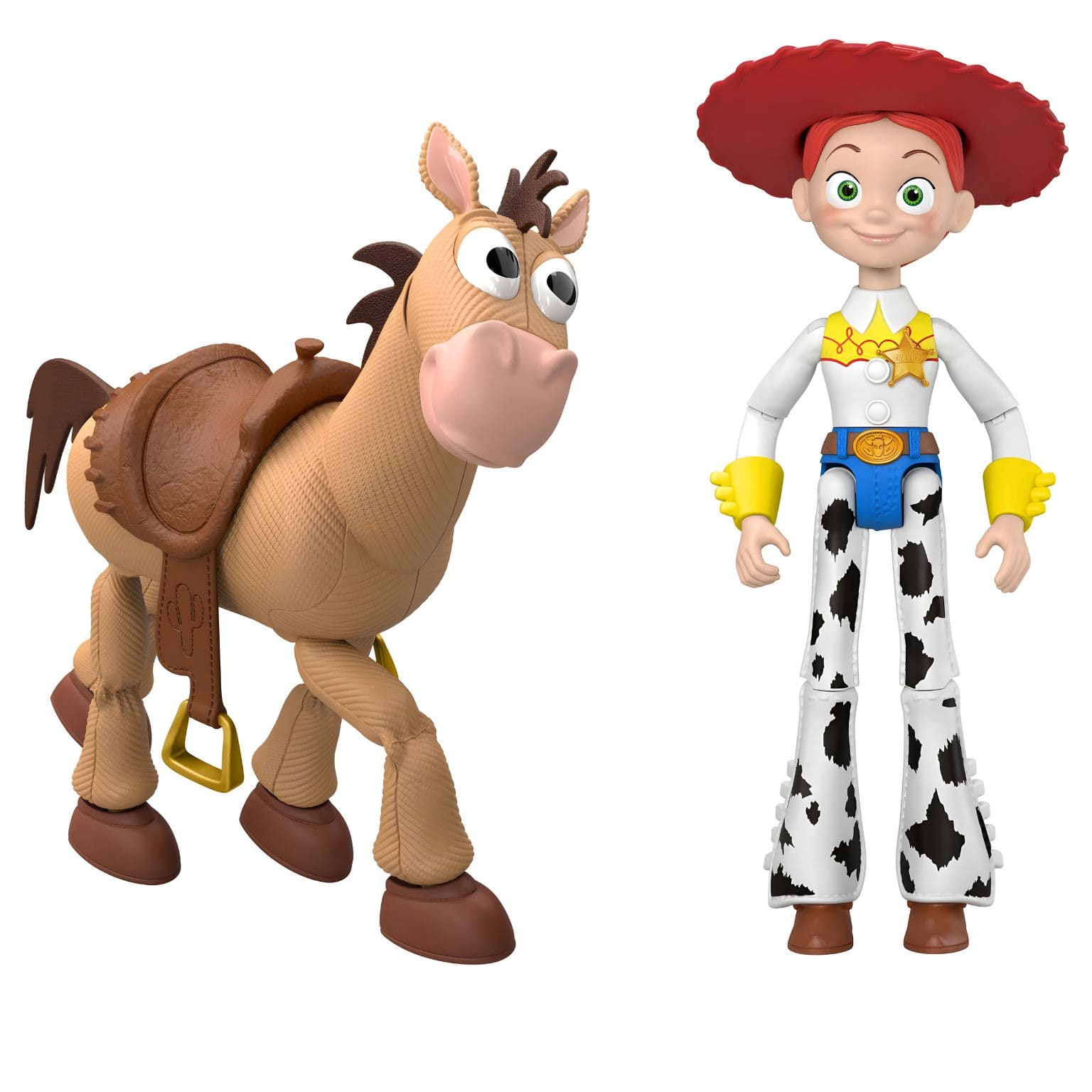Toy Story 5 Jessie e Bullseye vista frontal das figuras