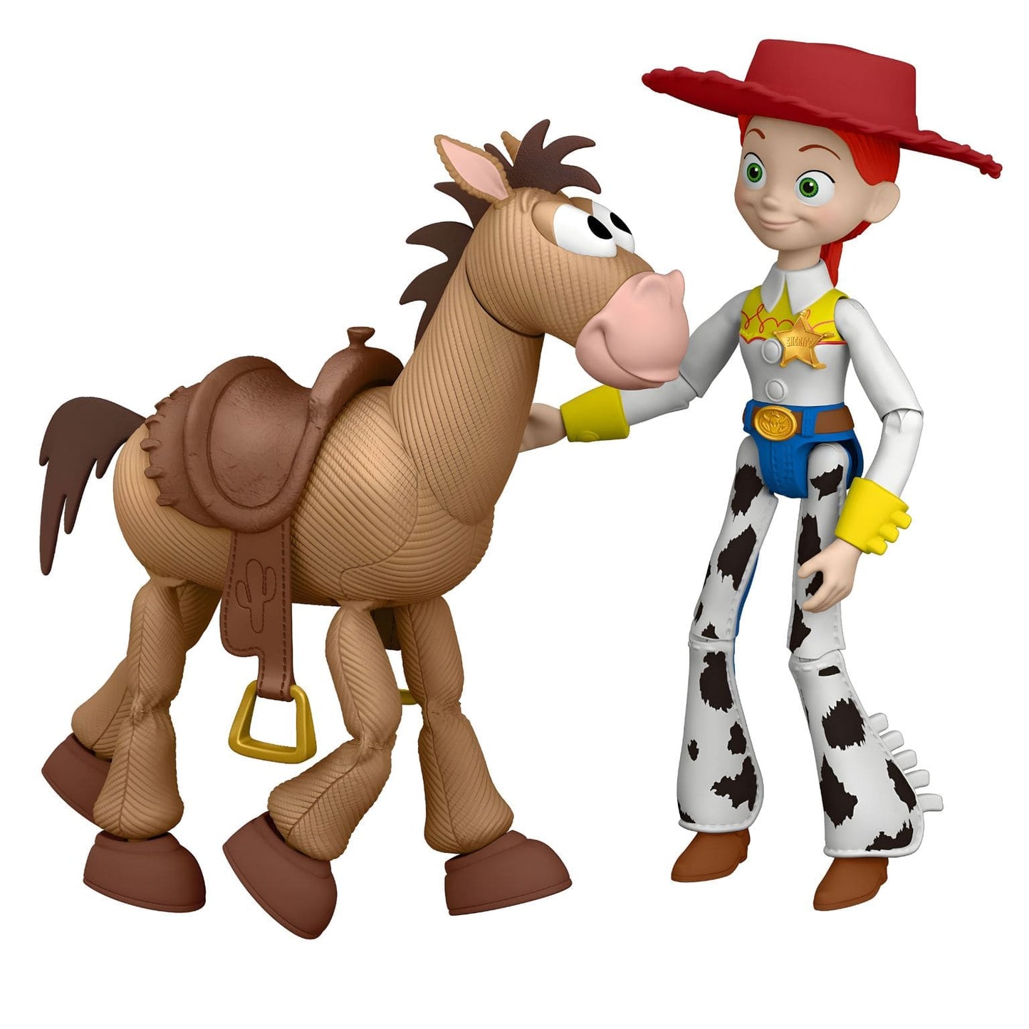 Toy Story 5 Jessie e Bullseye vista lateral das figuras