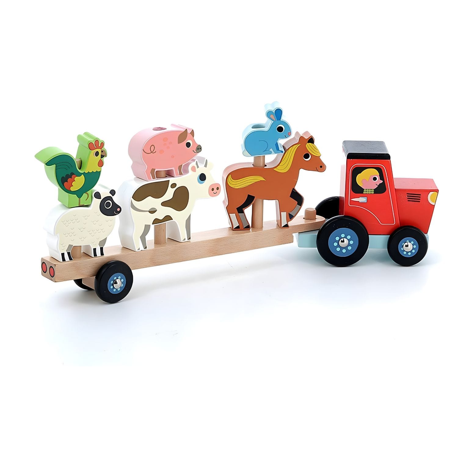 Trator com animais para missões rurais e transporte imaginativo