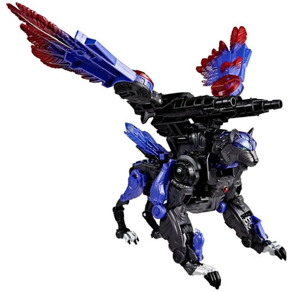 Transformers Age of the Primes Razorclaw en forma de robot y criatura con alas coloridas