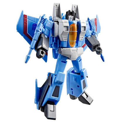 Transformers Studio Series Thundercracker en modo robot y avión de combate azul