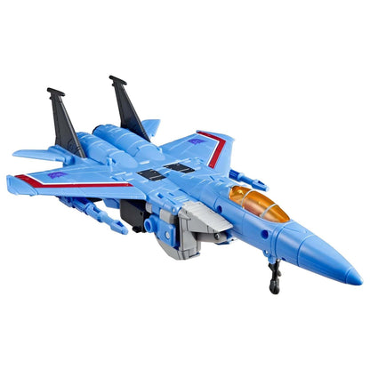 Transformers Studio Series Thundercracker en modo robot y avión de combate azul