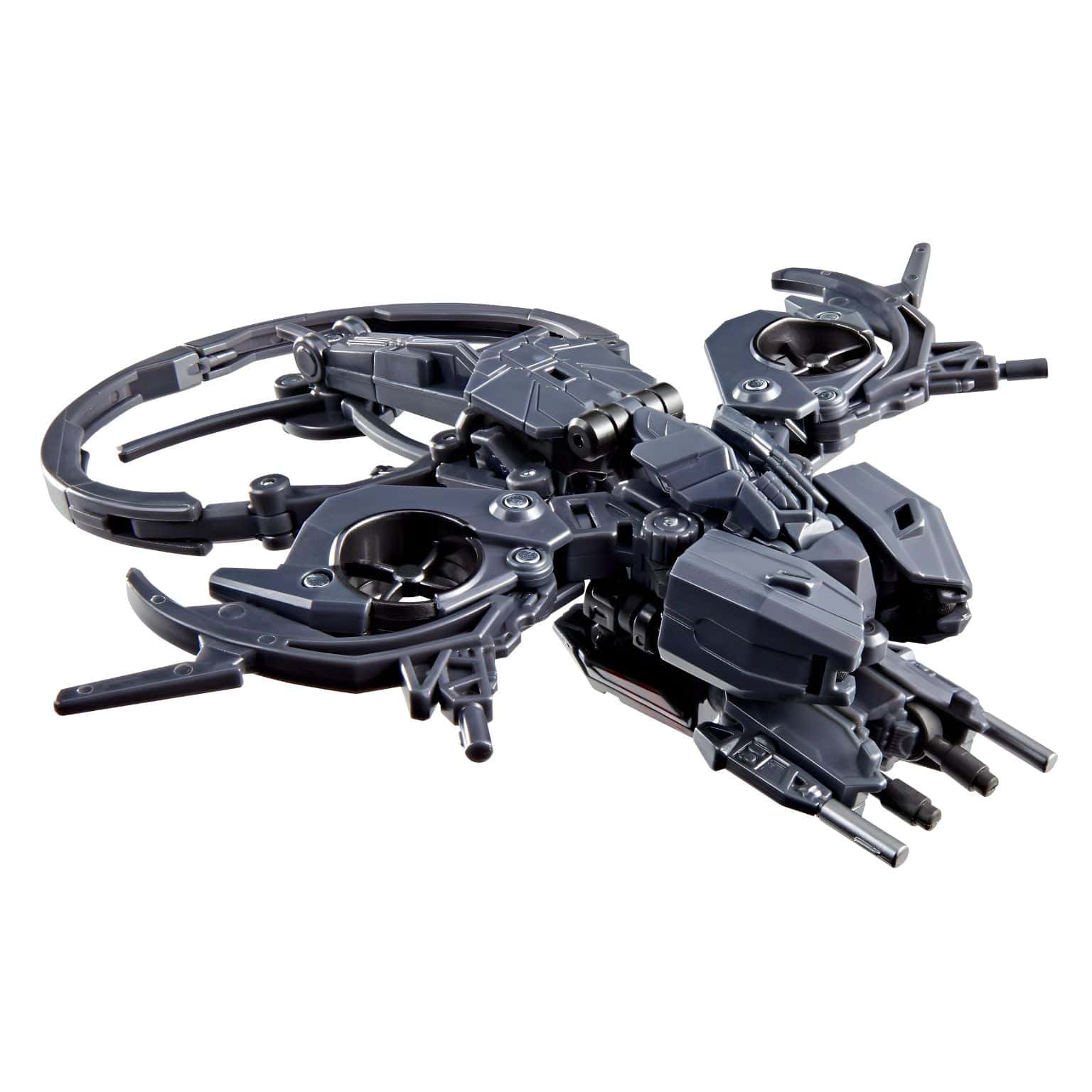 Transformers Studio Series Airachnid figura cinzenta em modo robô e modo drone na embalagem