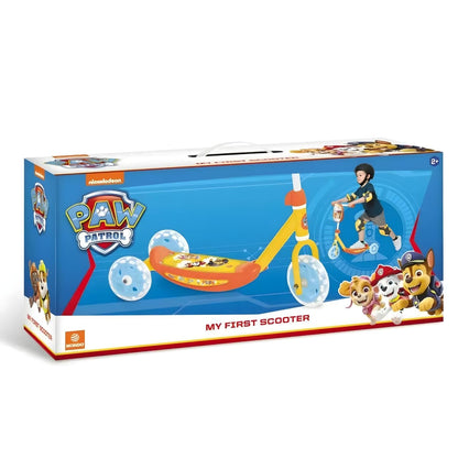 Patinete de 3 ruedas Patrulla Canina Mondo colores naranja amarillo azul con personajes