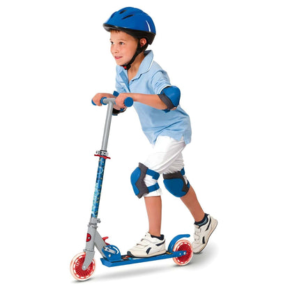 patinete de 2 ruedas de Spiderman azul y rojo con ilustración Spider-Man