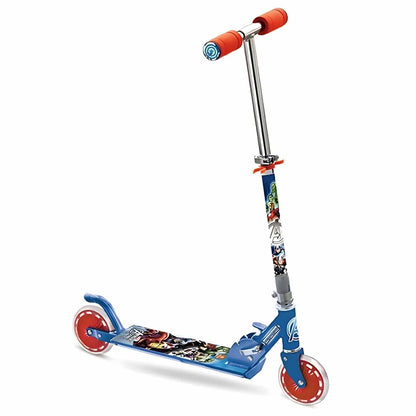 Patinete de 2 ruedas de los Vengadores azul y rojo para niños fans de Marvel
