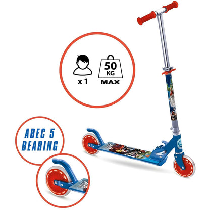 Patinete de 2 ruedas de los Vengadores azul y rojo para niños fans de Marvel