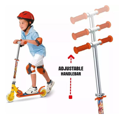 Patinete de Aluminio Dragon Ball infantil Mondo con gráficos Dragon Ball y colores amarillo y naranja