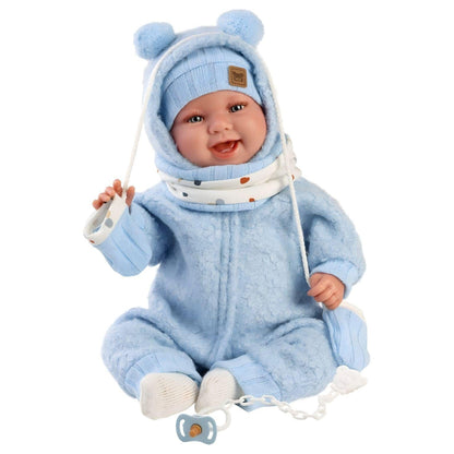 Presentamos Muñeca Talo recién nacido azul sonrisas 44cm con el SKU 858447925 recomendado para + 3 años