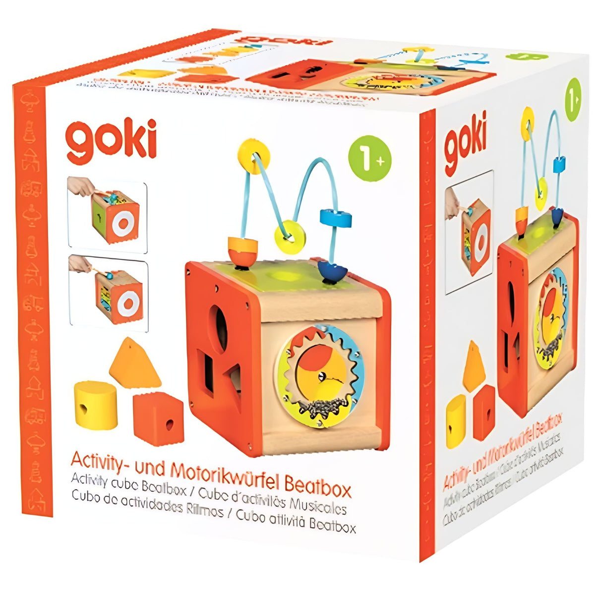 Cubo de actividades e ritmos, brinquedo infantil com diferentes faces para explorar