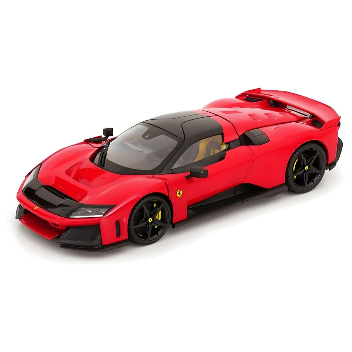 Ferrari F80 Signature Bburago vermelho visto de outro ângulo