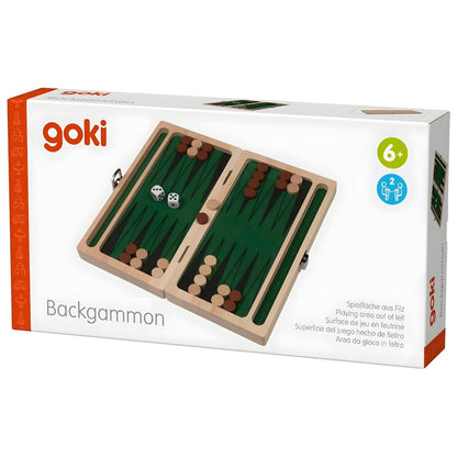 Caixa do Jogo de Backgammon da Goki em madeira