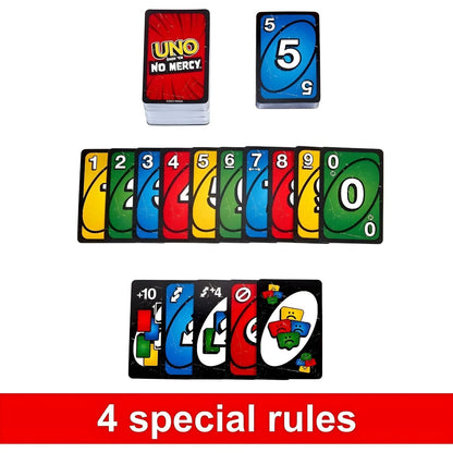 Cartas del juego UNO Show 'Em No Mercy de Mattel