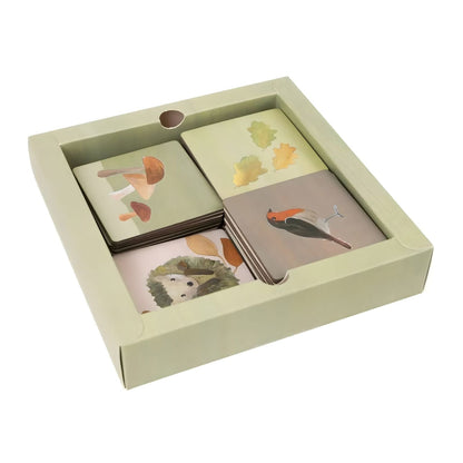 Juego de Memoria Animales del Bosque Egmont Toys cartas ilustradas de animales y hojas