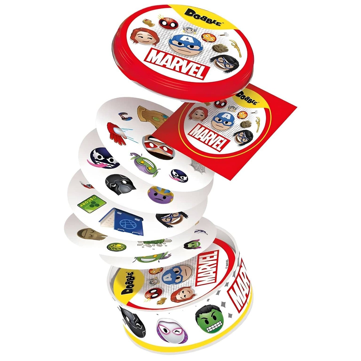 Apresentamos Jogo Dobble Marvel Encontra o Par! com o SKU 31039725 recomendado para + 6 anos