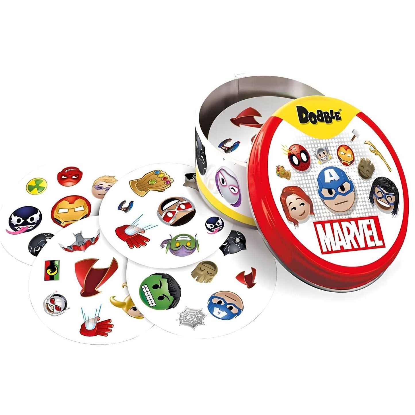 Apresentamos Jogo Dobble Marvel Encontra o Par! com o SKU 31039725 recomendado para + 6 anos