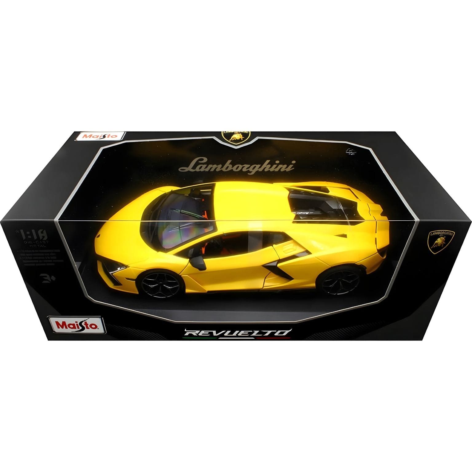 Apresentamos Lamborghini Revuelto Amarelo 1/18 com o SKU 683146325 recomendado para + 3 anos
