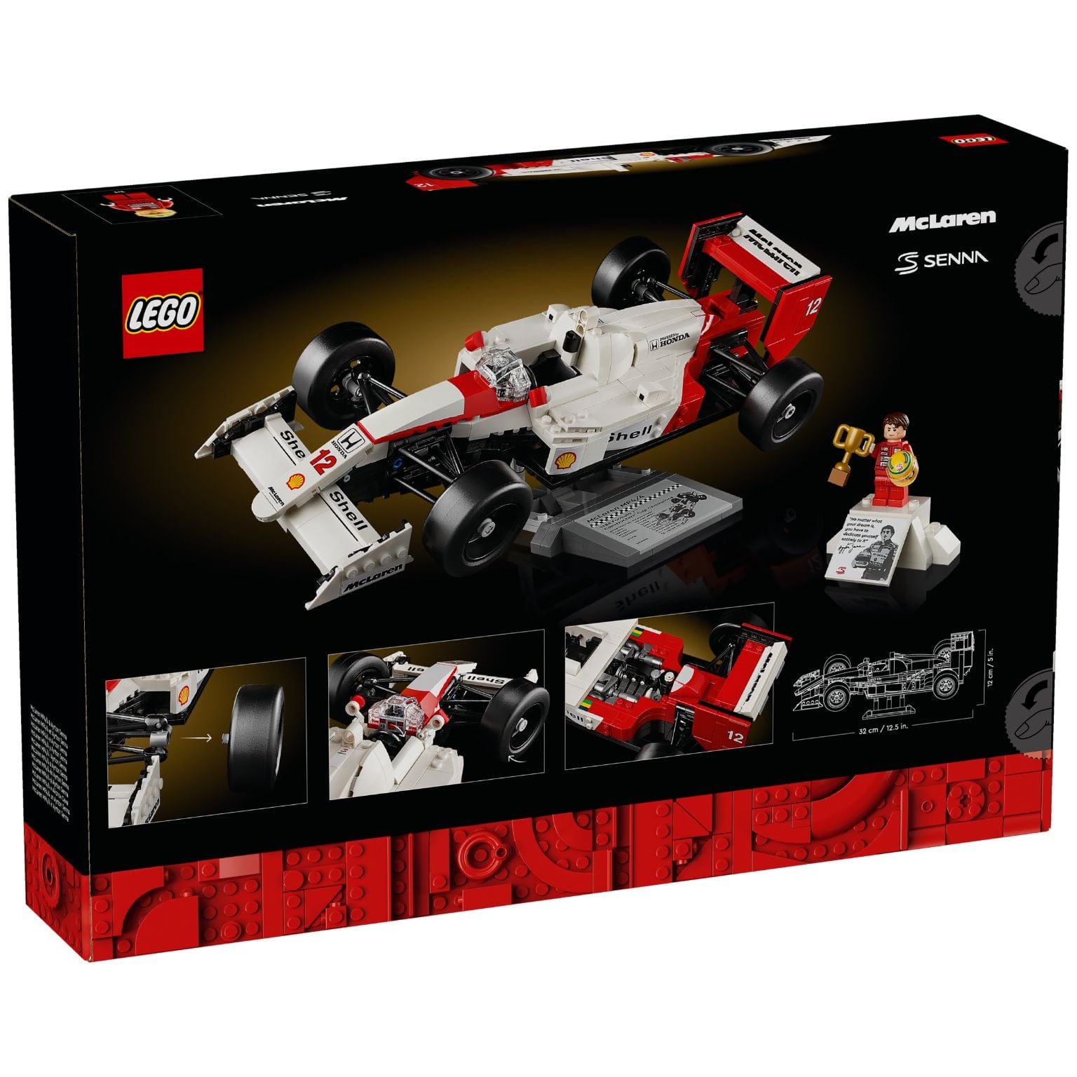 Apresentamos Lego Icons - McLaren MP4/4 e Ayrton Senna com o SKU 661033024 recomendado para + 14 anos