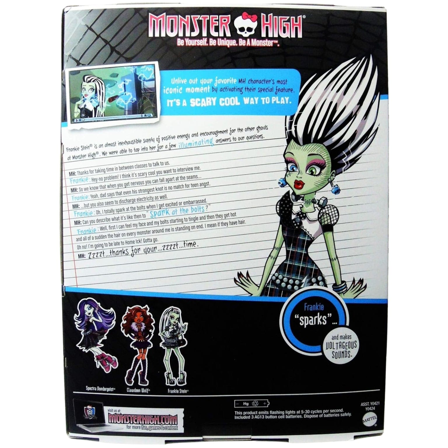 Apresentamos Monster High Mais Viva do que Morta -Frankie Stein- com o SKU 55042121 recomendado para + 6 anos