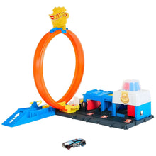 Pista Hot Wheels Super Esquadra de Polícia montada, com looping laranja