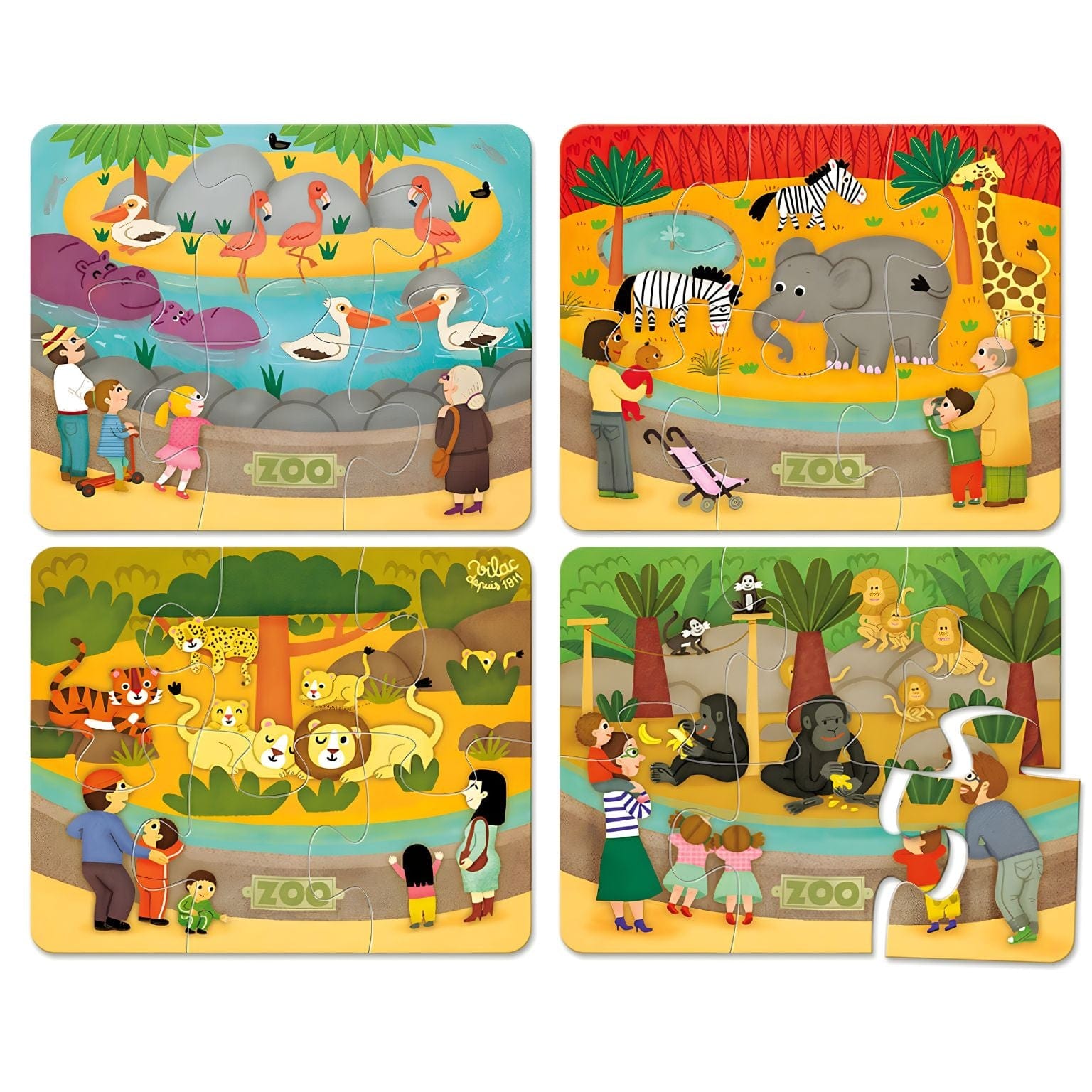 Apresentamos Puzzle de Madeira - Animais do Zoo com o SKU 26264224 recomendado para + 2 anos