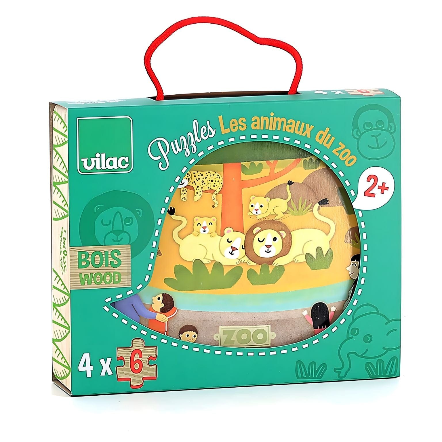 Apresentamos Puzzle de Madeira - Animais do Zoo com o SKU 26264224 recomendado para + 2 anos