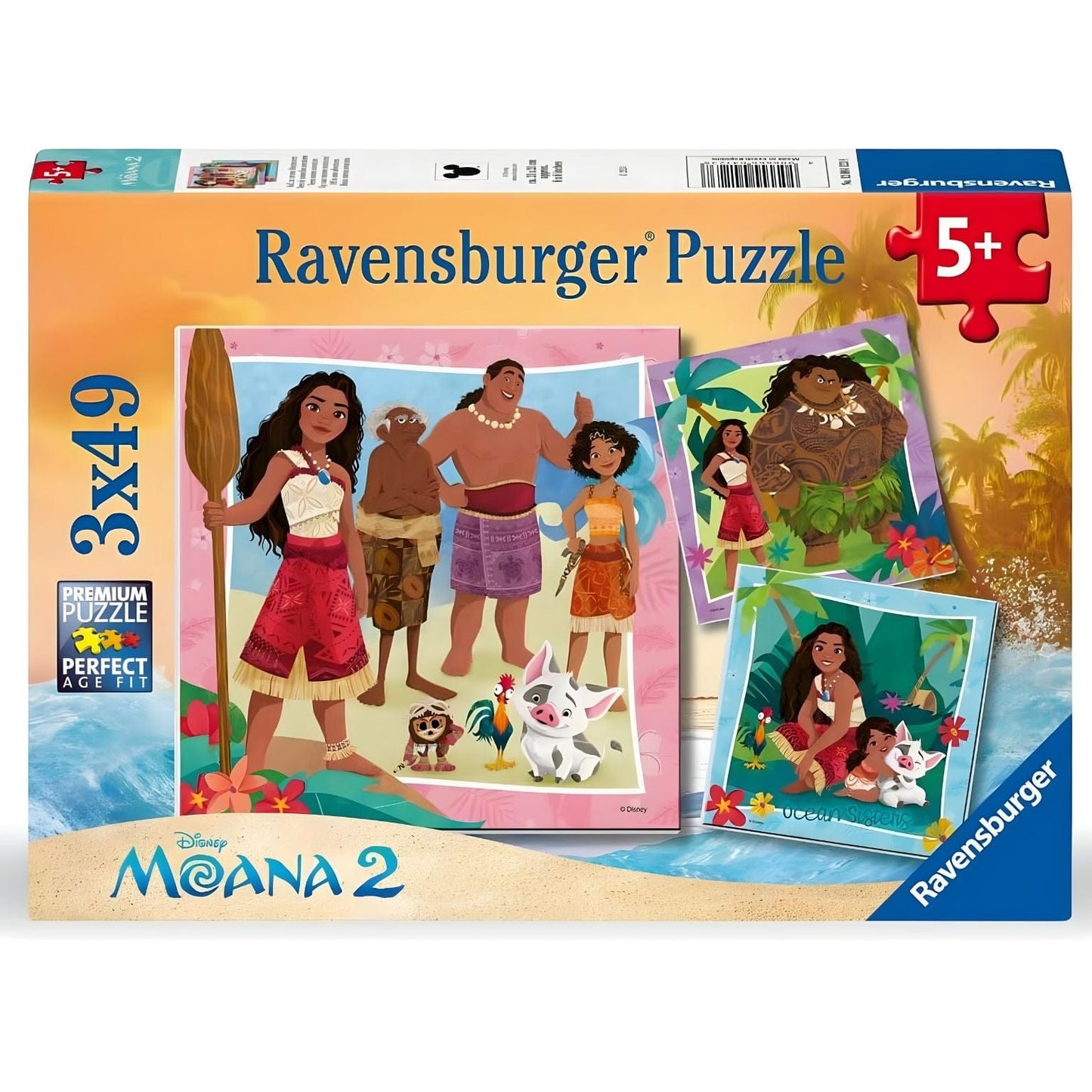 Apresentamos Puzzle Vaiana 3 x 49 pçs com o SKU 770410225 recomendado para + 5 anos