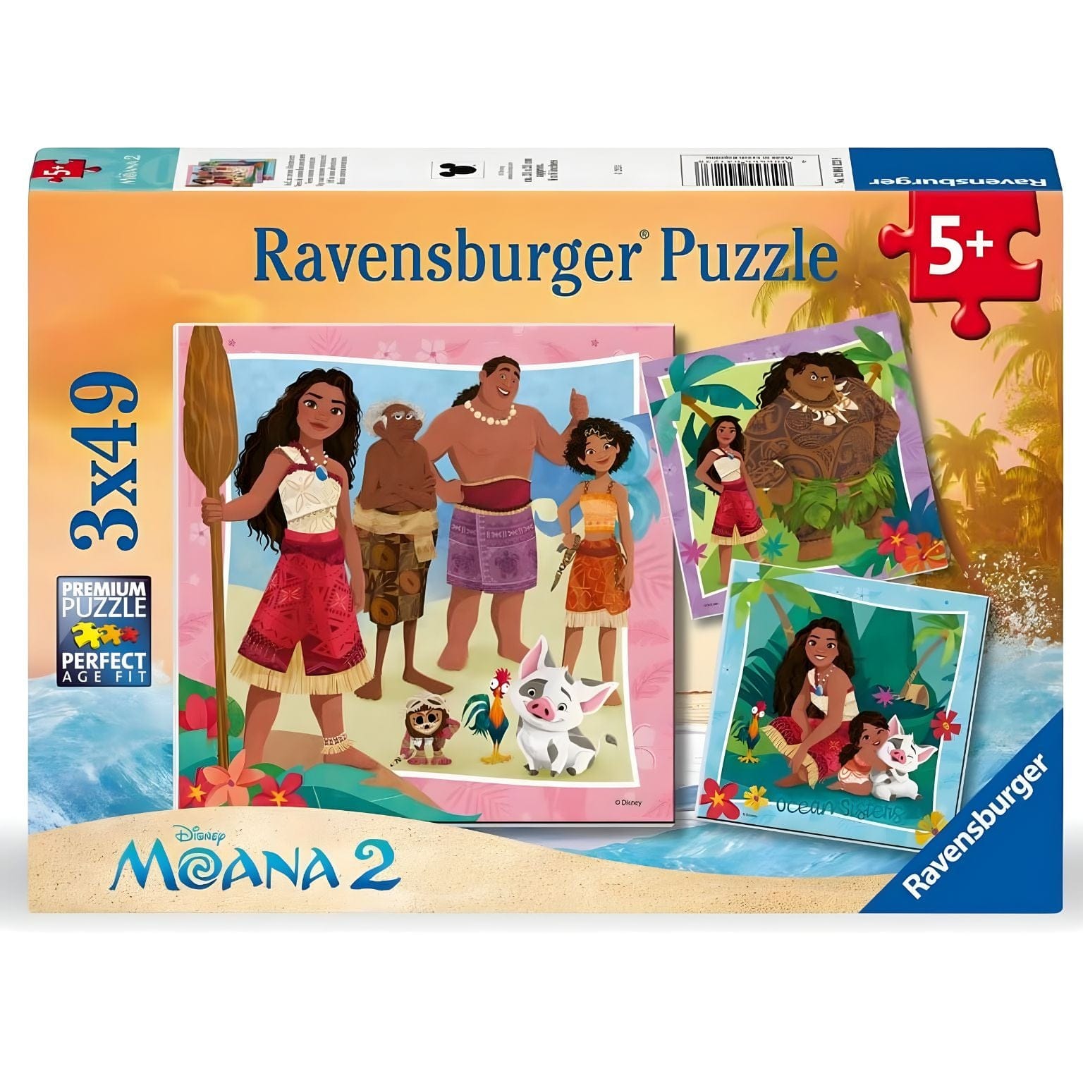 Apresentamos Puzzle Vaiana 3 x 49 pçs com o SKU 770410225 recomendado para + 5 anos