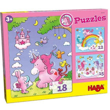 Apresentamos 3 Puzzles Unicórnio com o SKU 810029921 recomendado para + 3 anos