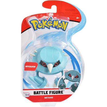 Figura de Batalla Pokémon Metang azul de Jazwares en embalaje oficial