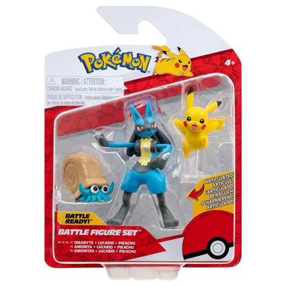 Presentamos Figuras de batalla Pokémon – Omanyte, Pikachu y Lucario con el SKU 23305424 recomendado para + 4 años