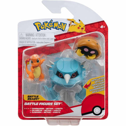 Presentamos Figuras Batalla Pokémon Charmander Metang y Kabuto con el SKU 23305224 recomendado para + 4 años