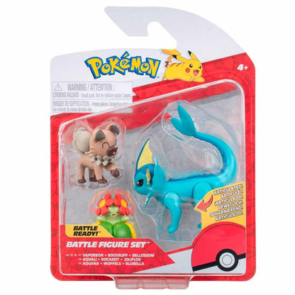 Presentamos Figuras Batalla Pokémon - Rockruff, Bellossom, Vaporeon con el SKU 23304824 recomendado para + 4 años