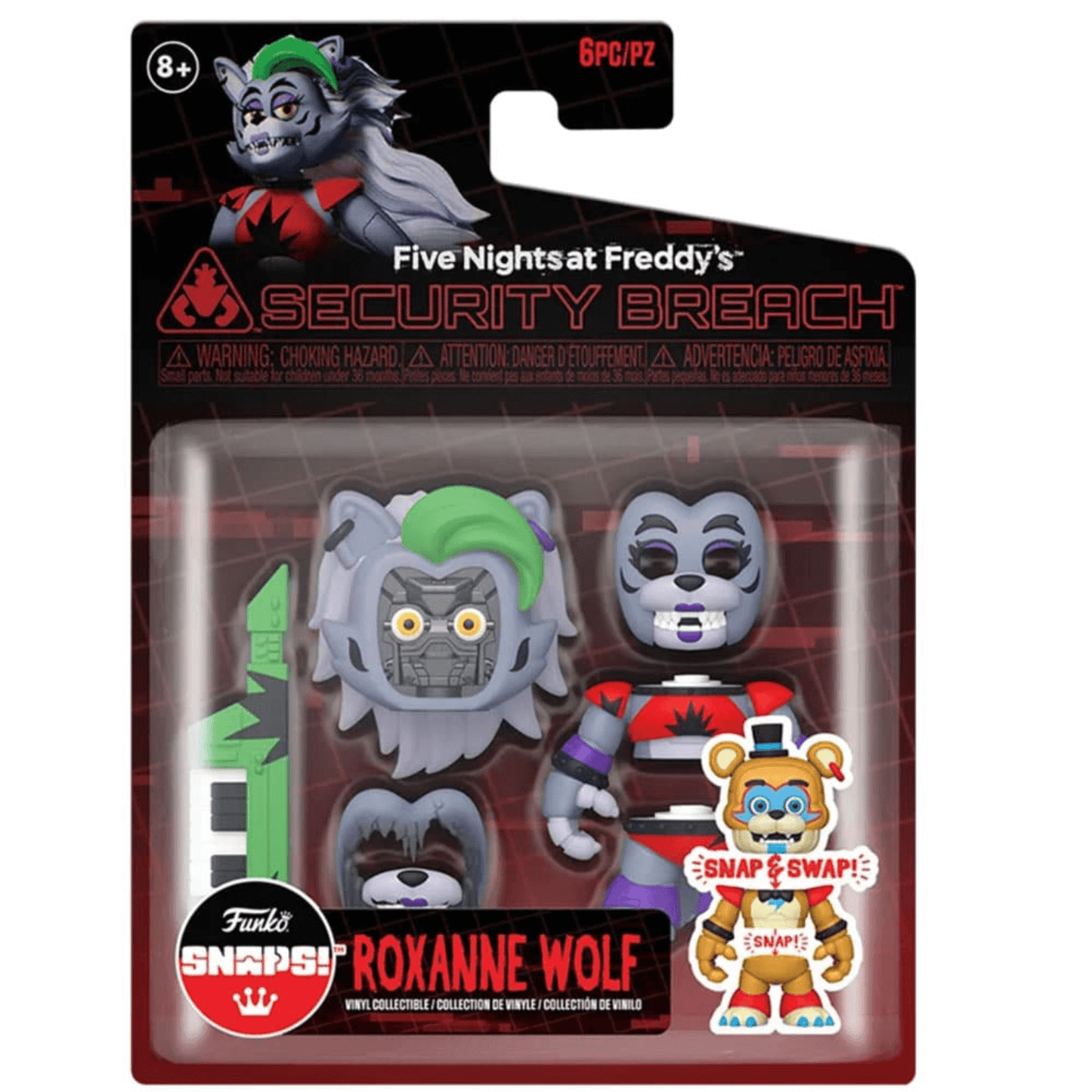 Apresentamos Five Nights at Freddy’s Snaps Roxanne Wolf com o SKU 237118224 recomendado para + 8 anos