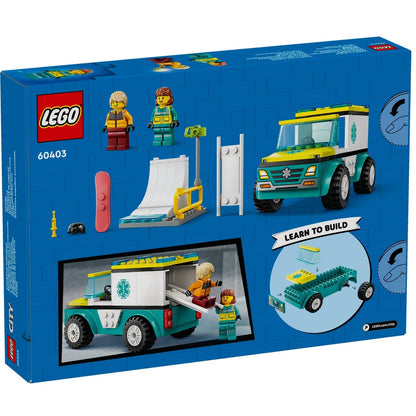 Presentamos Lego City Ambulancia de Emergencia y Snowboarder con el SKU 666040324 recomendado para + 4 años