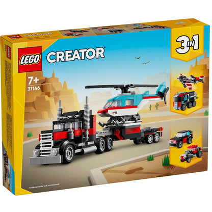 Presentamos Lego Creator Camión Plataforma con Helicóptero con el SKU 663114625 recomendado para + 7 años