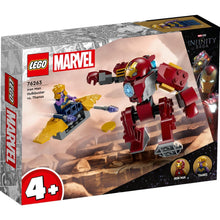 Lego Marvel - A Armadura Hulkbuster de Iron Man contra Thanos com Iron Man e Thanos em confronto