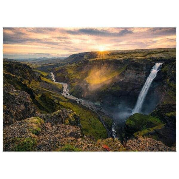 Puzzle 1000 peças -Cascata Haifoss na Islândia- - Brincatoys