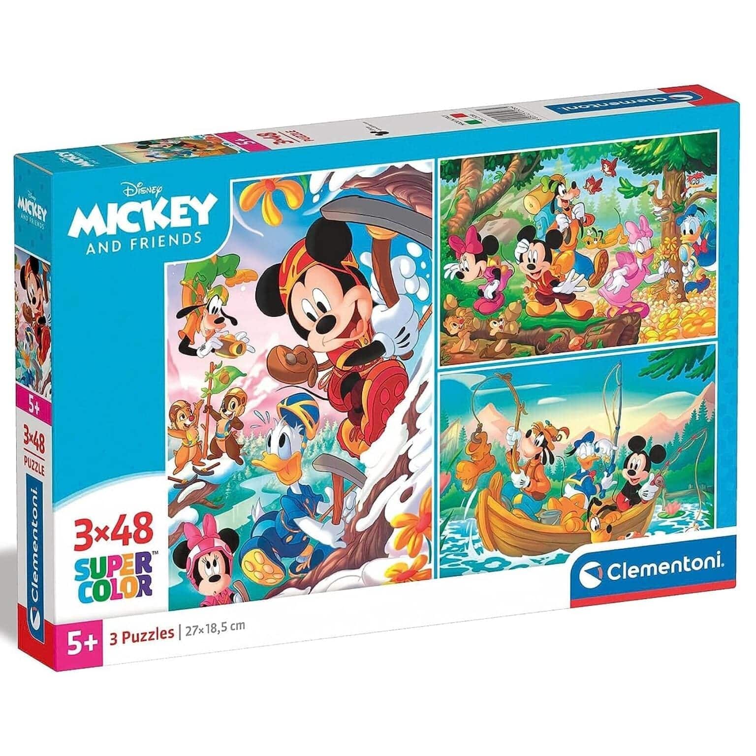 Apresentamos Puzzle Mickey e Amigos 3 x 48 peças com o SKU 552526624 recomendado para + 5 anos