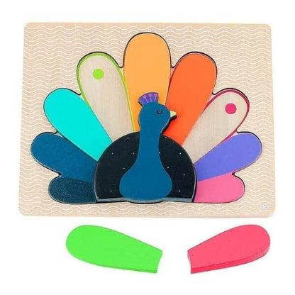 Presentamos Puzzle madera Pavo Real con el SKU 26741323 recomendado para + 12 meses
