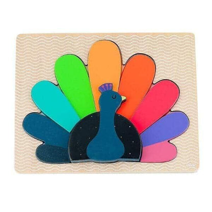 Presentamos Puzzle madera Pavo Real con el SKU 26741323 recomendado para + 12 meses