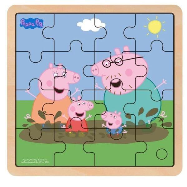 Apresentamos Puzzle Madeira Peppa Pig - Família na Lama com o SKU 50900523 recomendado para + 12 meses